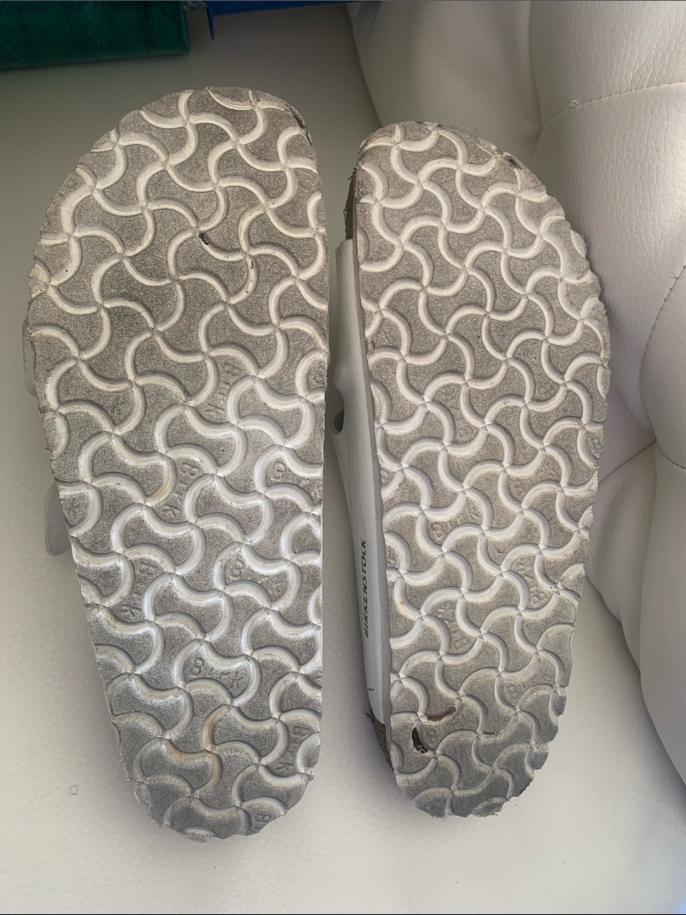 BIRKENSTOCK White Double Strap Cork Sandals - Picture 3 of 8